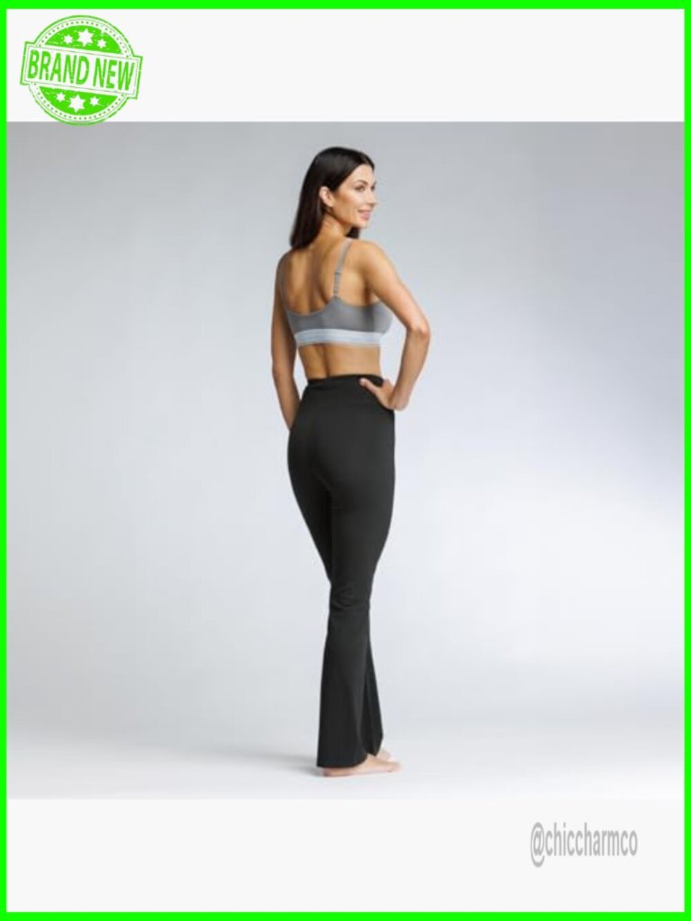 High Waisted Bootcut Yoga Pants, Ecofabric, Athletic Leggings, Comfy Fit - Picture 5 of 7